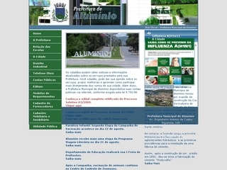 Thumbnail do site Prefeitura Municipal de Alumínio