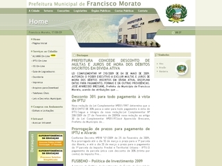 Thumbnail do site Prefeitura Municipal de Francisco Morato