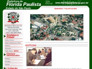 Thumbnail do site Prefeitura Municipal de Flórida Paulista