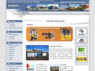 Thumbnail do site Prefeitura Municipal de Taciba