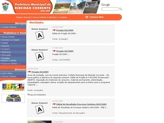 Thumbnail do site Prefeitura Municipal de Ribeiro Corrente