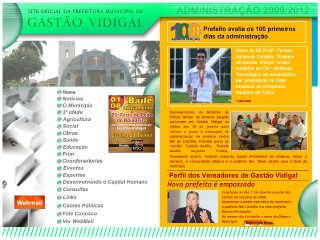 Thumbnail do site Prefeitura Municipal de Gasto Vidigal