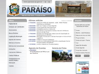Thumbnail do site Prefeitura Municipal de Paraíso