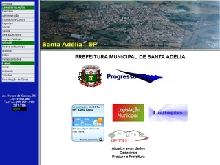 Thumbnail do site Prefeitura Municipal de Santa Adélia