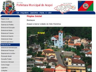 Thumbnail do site Prefeitura Municipal de Arapeí