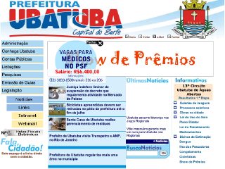 Thumbnail do site Prefeitura Municipal de Ubatuba