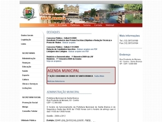 Thumbnail do site Prefeitura Municipal de Santa Branca