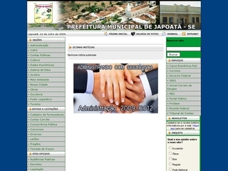 Thumbnail do site Prefeitura Municipal de Japoat