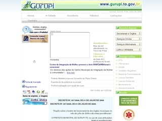 Thumbnail do site Prefeitura Municipal de Gurupi