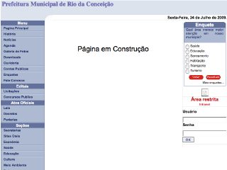 Thumbnail do site Prefeitura Municipal de Rio da Conceição