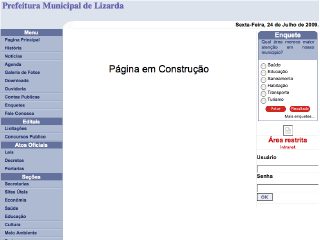 Thumbnail do site Prefeitura Municipal de Lizarda