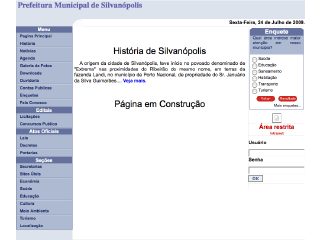 Thumbnail do site Prefeitura Municipal de Silvanpolis