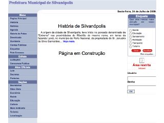 Thumbnail do site Prefeitura Municipal de Silvanópolis