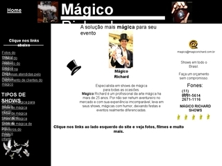 Thumbnail do site Mgico Richard - Show de mgica 