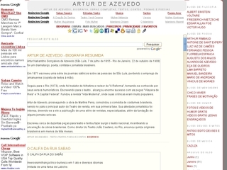 Thumbnail do site Artur de Azevedo