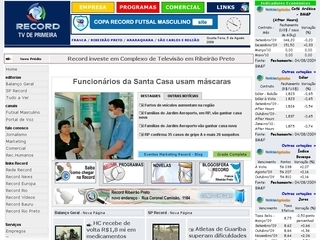 Thumbnail do site Portal da TV Record de Franca e Ribeiro