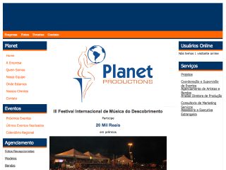 Thumbnail do site Planet Productions Pro. Org. de Eventos 